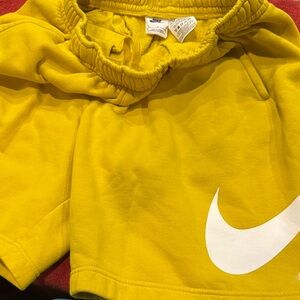 Nike Vibrant Yellow Shorts with White Swoosh